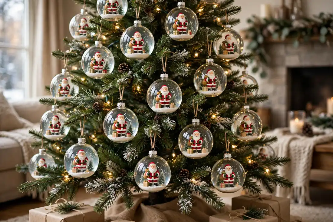 Santa snow globe tree