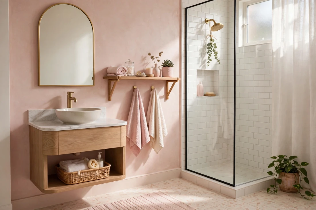 Feminine bathroom decor