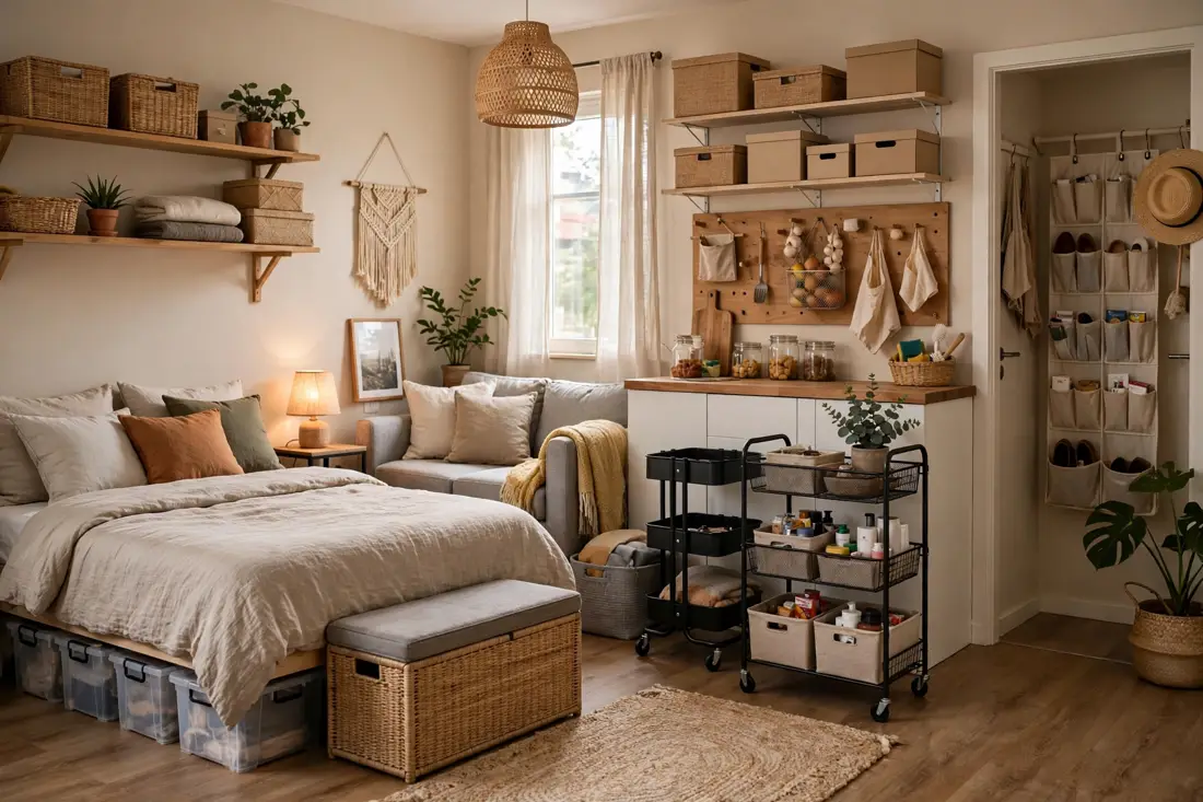 Studio apartment budget storage