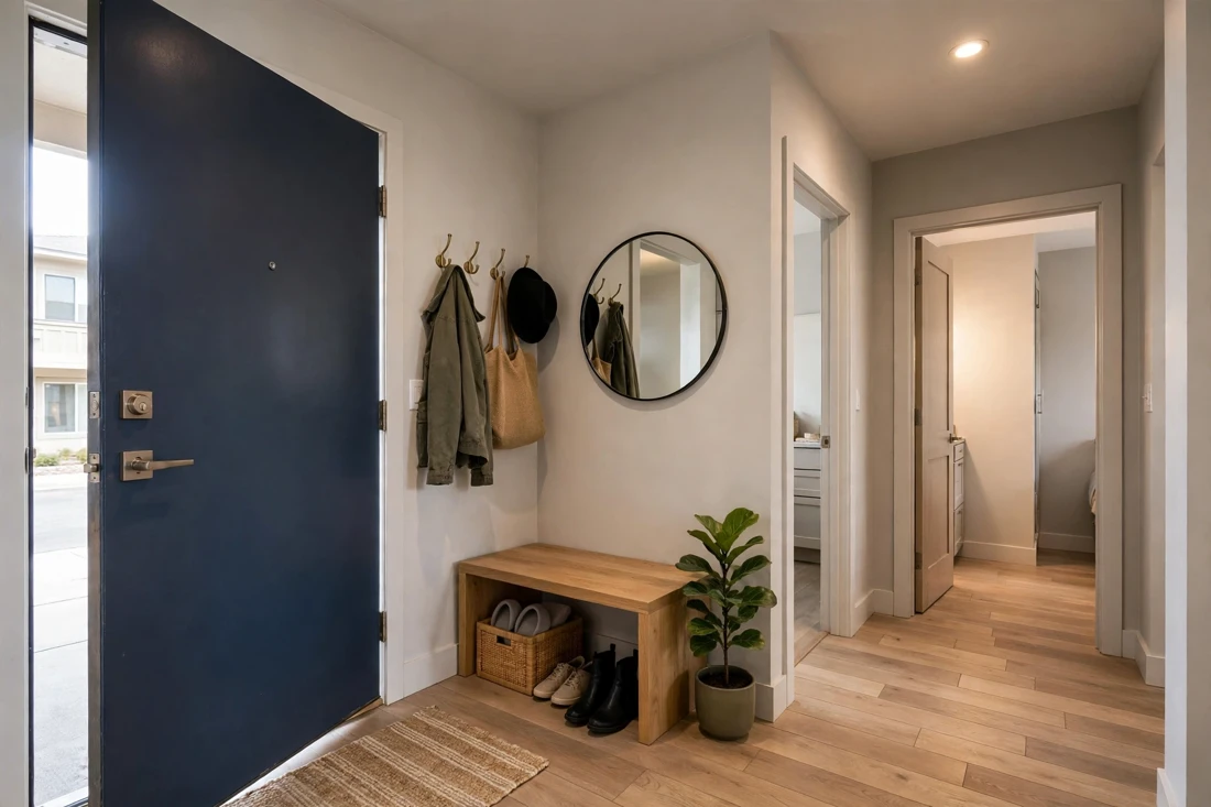 One bedroom apartment entryway