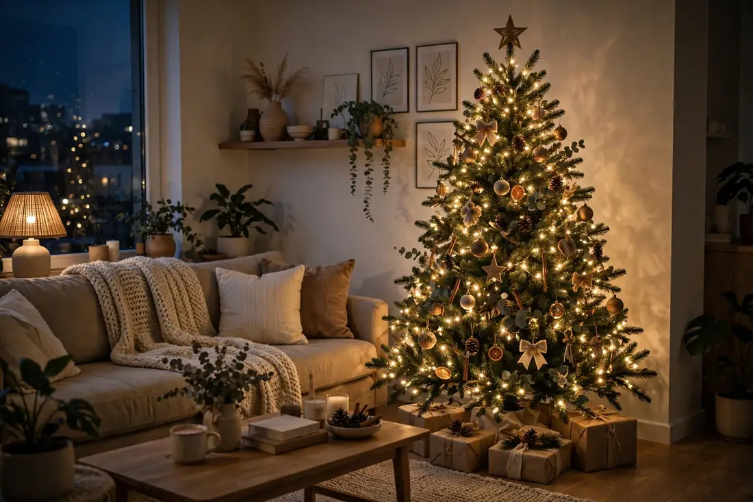 Small tree with fairy lights