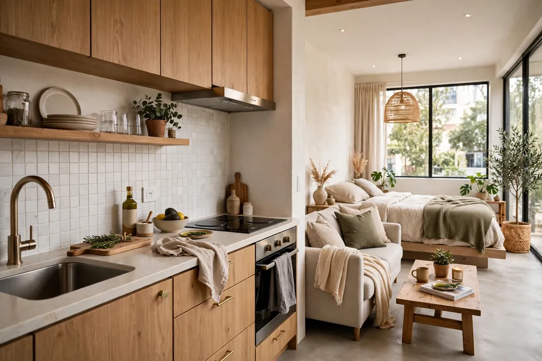 Airbnb studio kitchen design