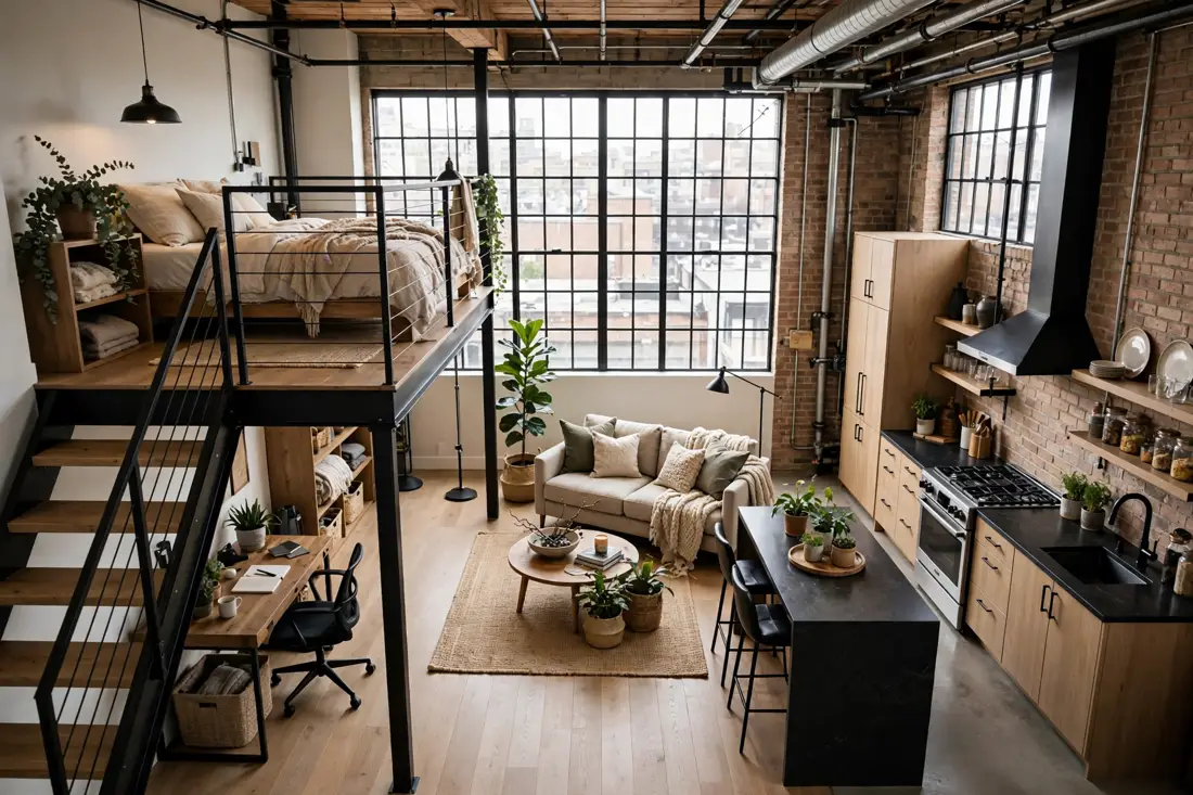 Modern loft layout