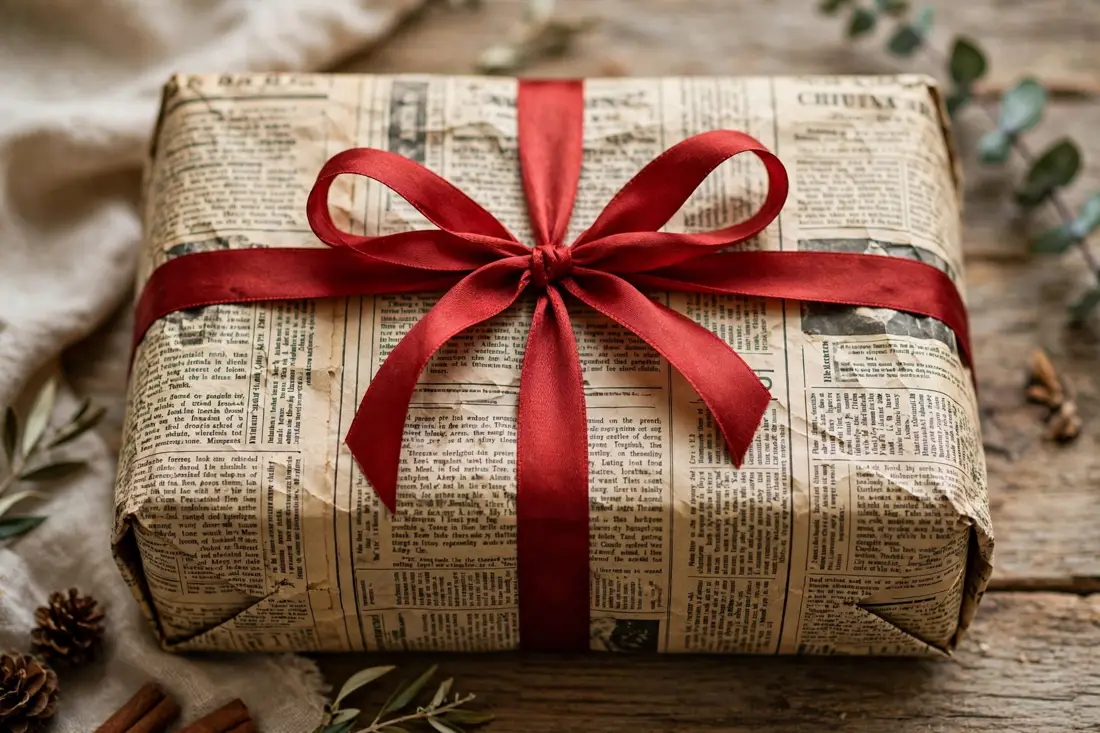 Vintage newspaper wrapping