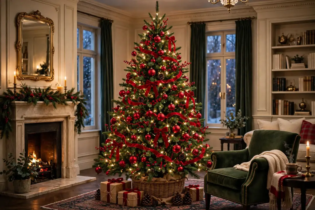 Classic tree with red accents