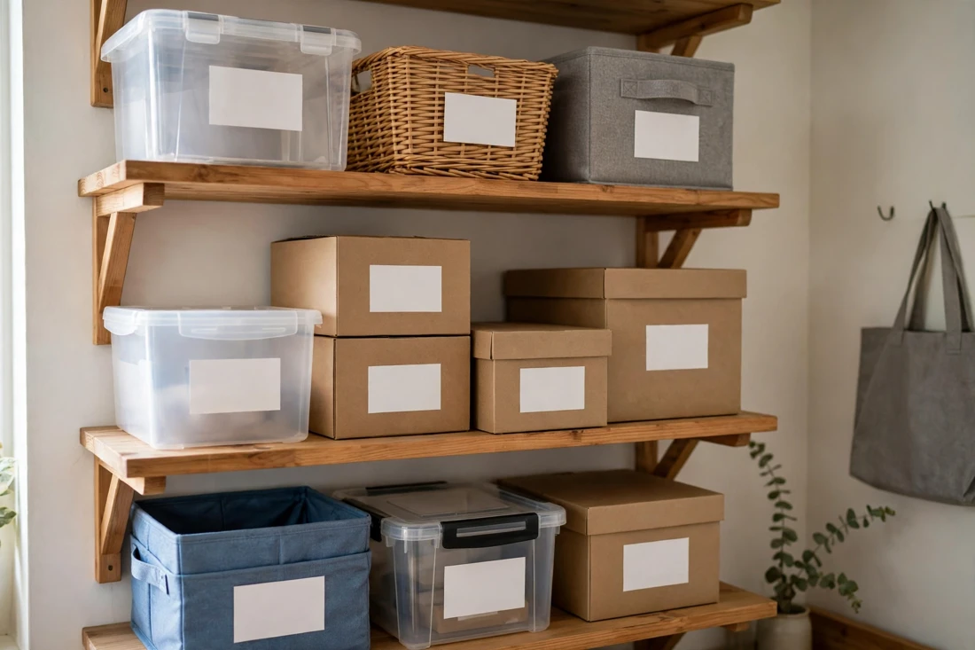 Small apartment storage labels