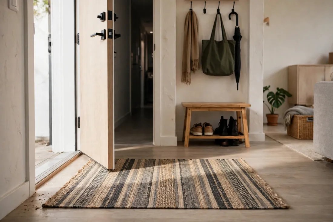 Studio apartment entry rug