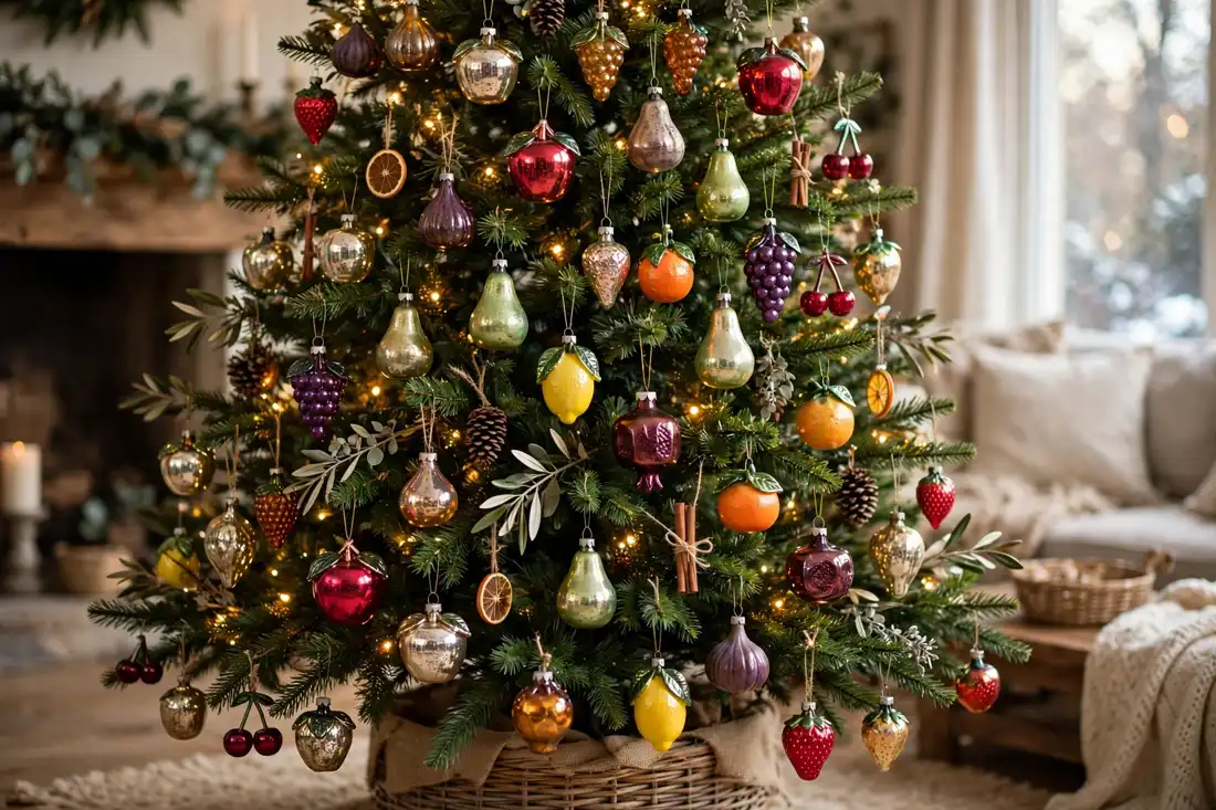 Glass fruit ornaments