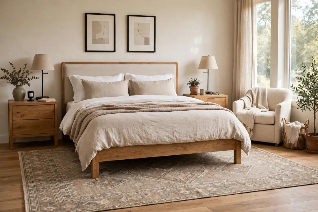 Rug placement for king bed