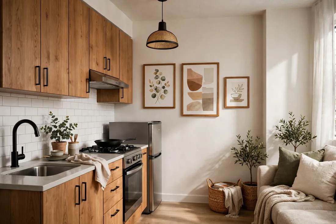 Studio apartment kitchen wall art
