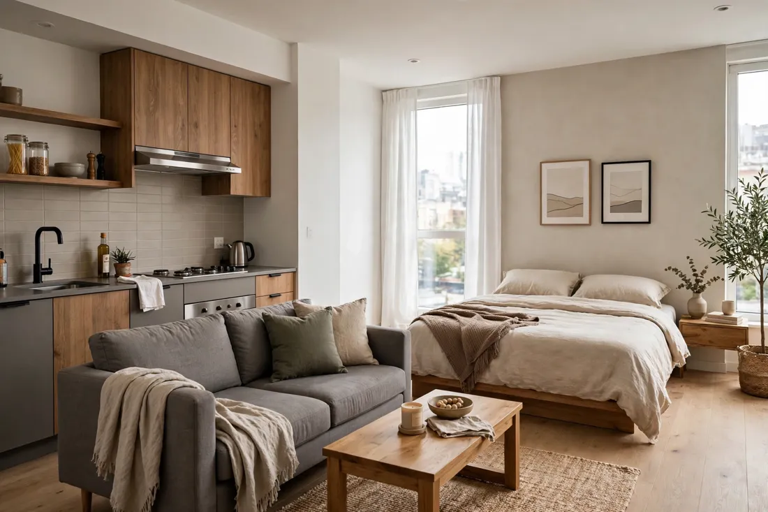 Studio apartment no reading corner