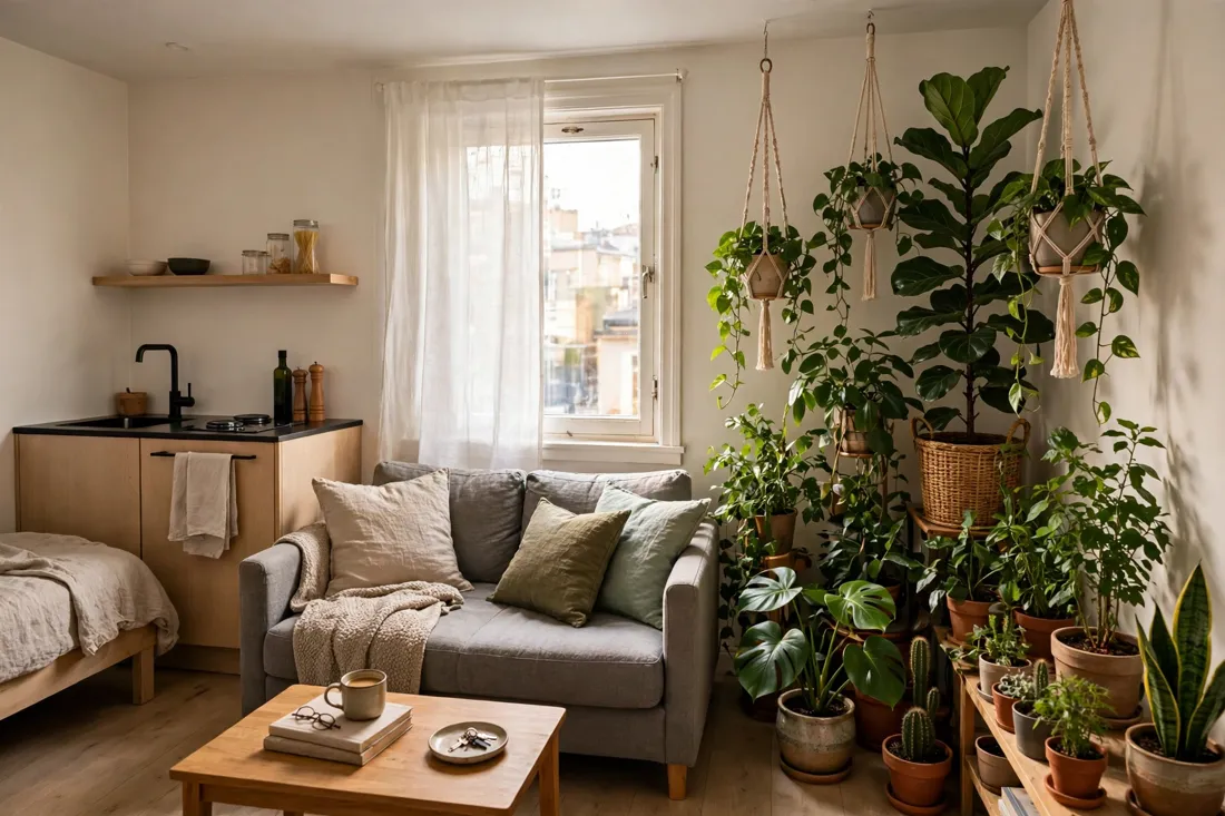 Plant-filled corner