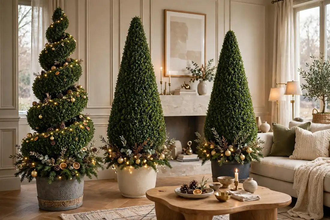 Elegant topiary trees