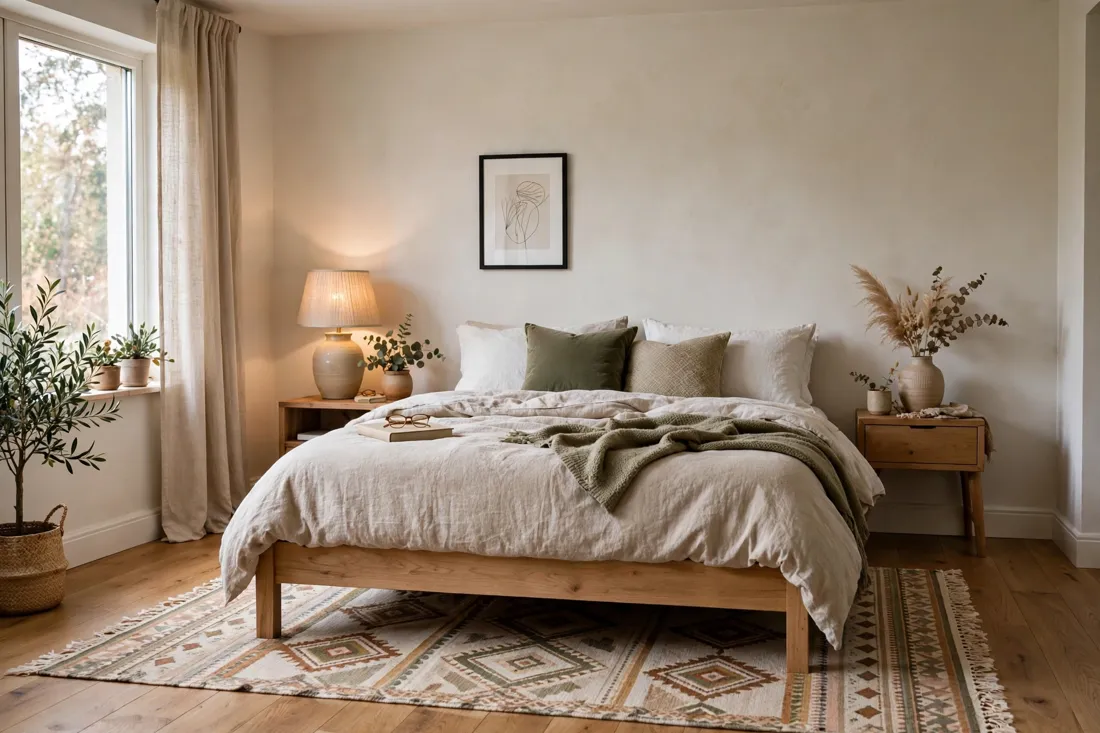 Bedroom rug under bed