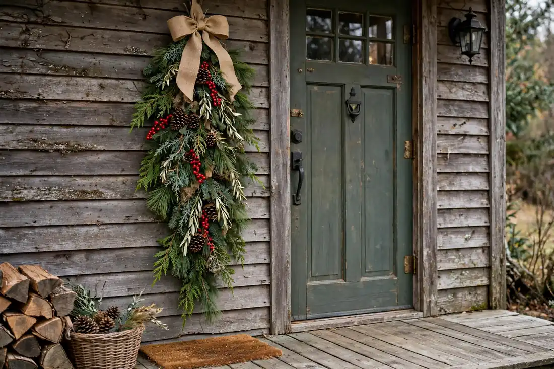Rustic Berry and Pine Swag