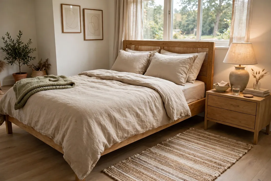 Bedroom rug beside bed