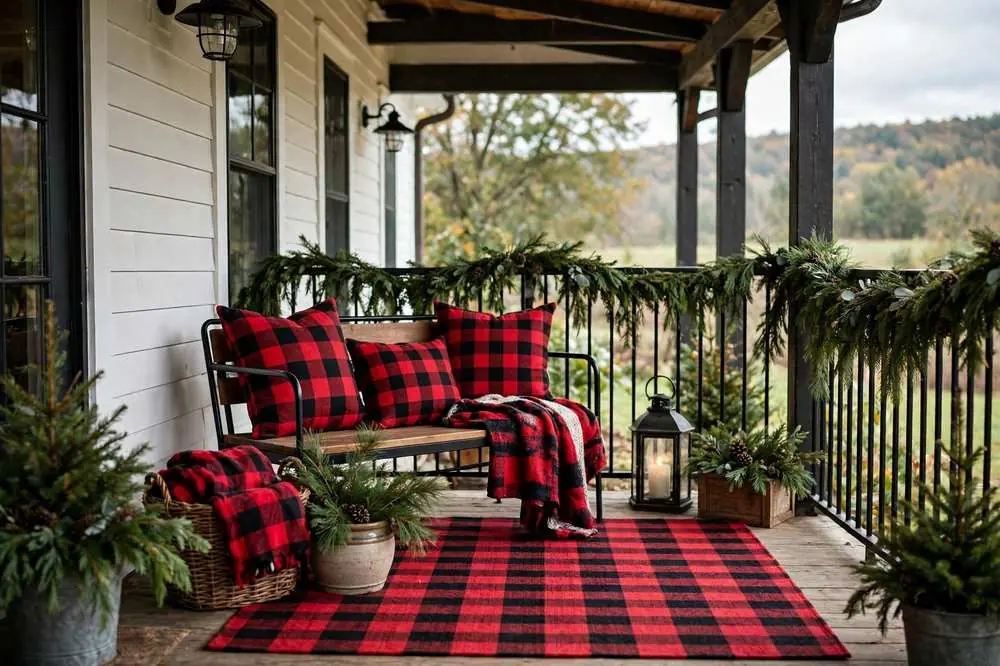 Plaid and Buffalo Check Porch