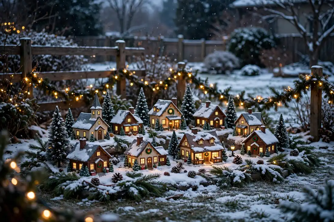 Outdoor Christmas village display