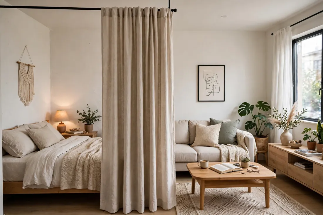 Curtain divider floor plan