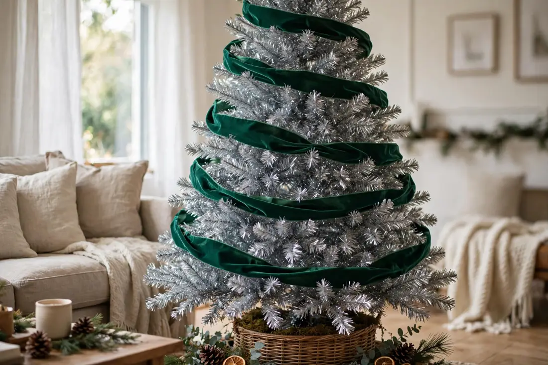 Tinsel ribbon tree