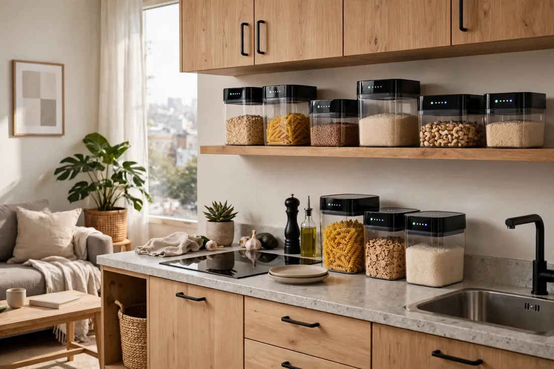 Studio apartment smart storage containers