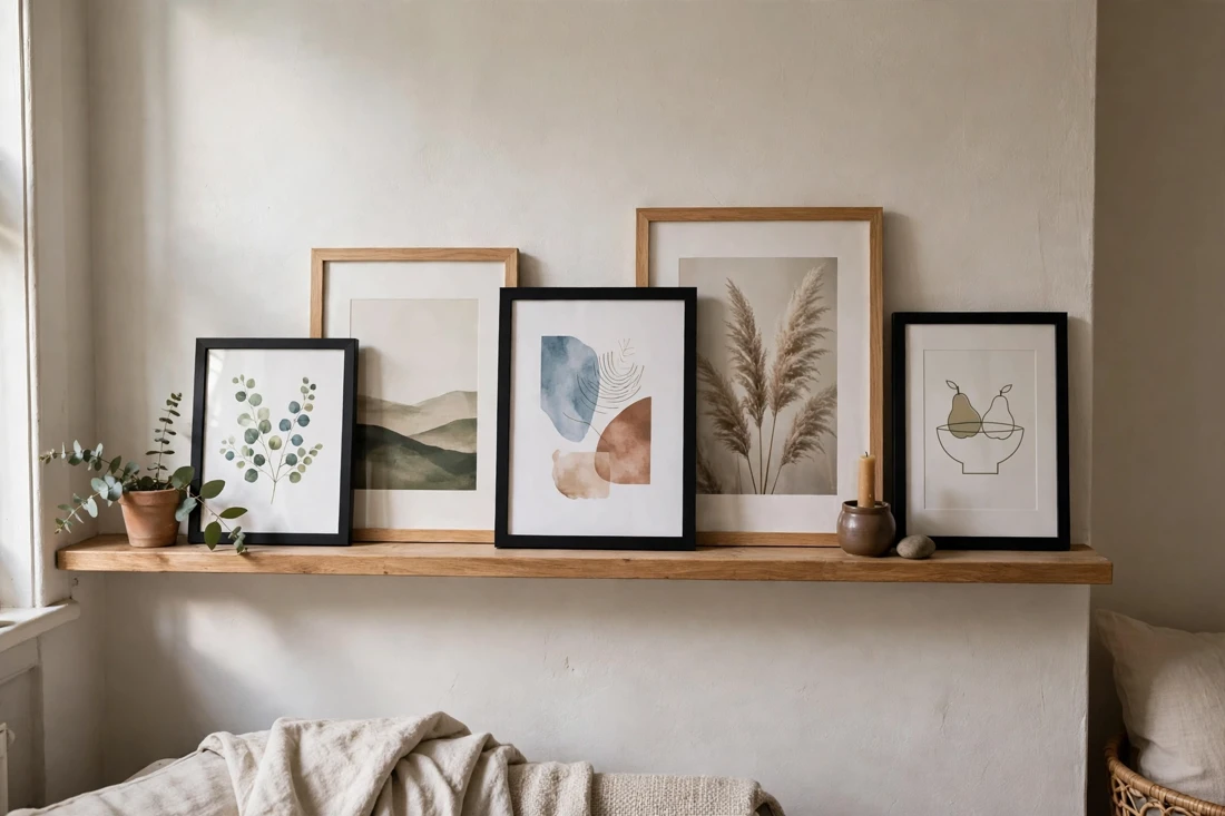 Small apartment art ledge