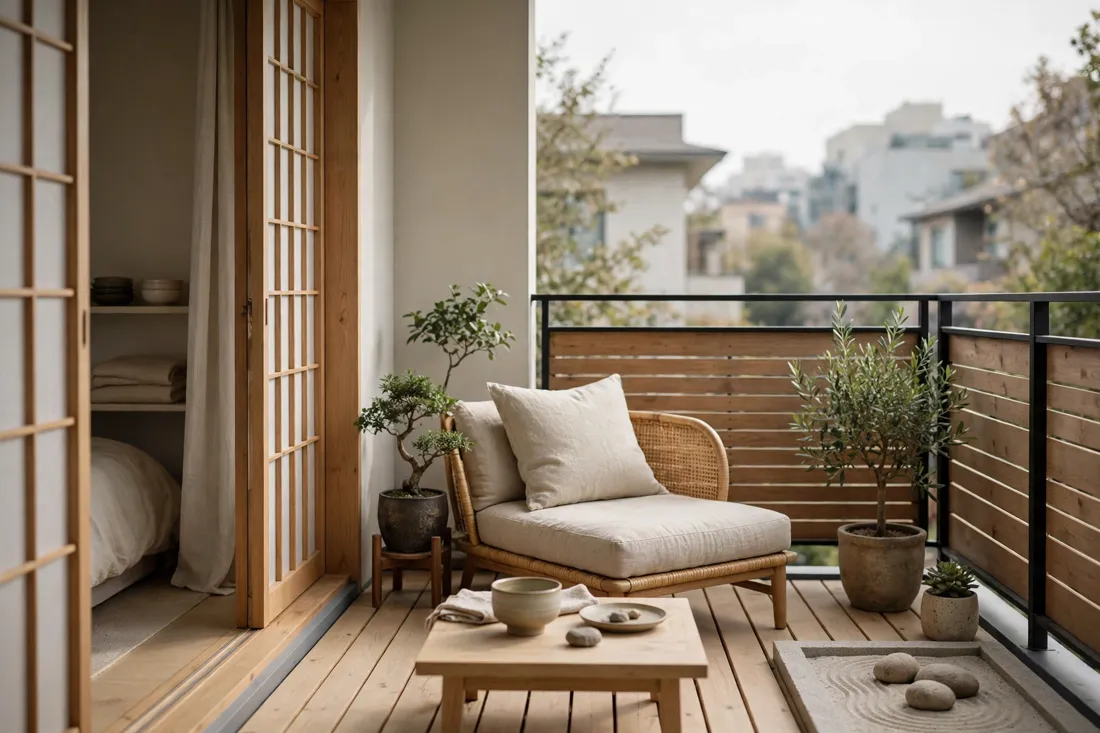 Japandi balcony zen