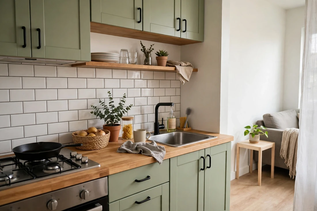 Studio apartment budget kitchen refresh