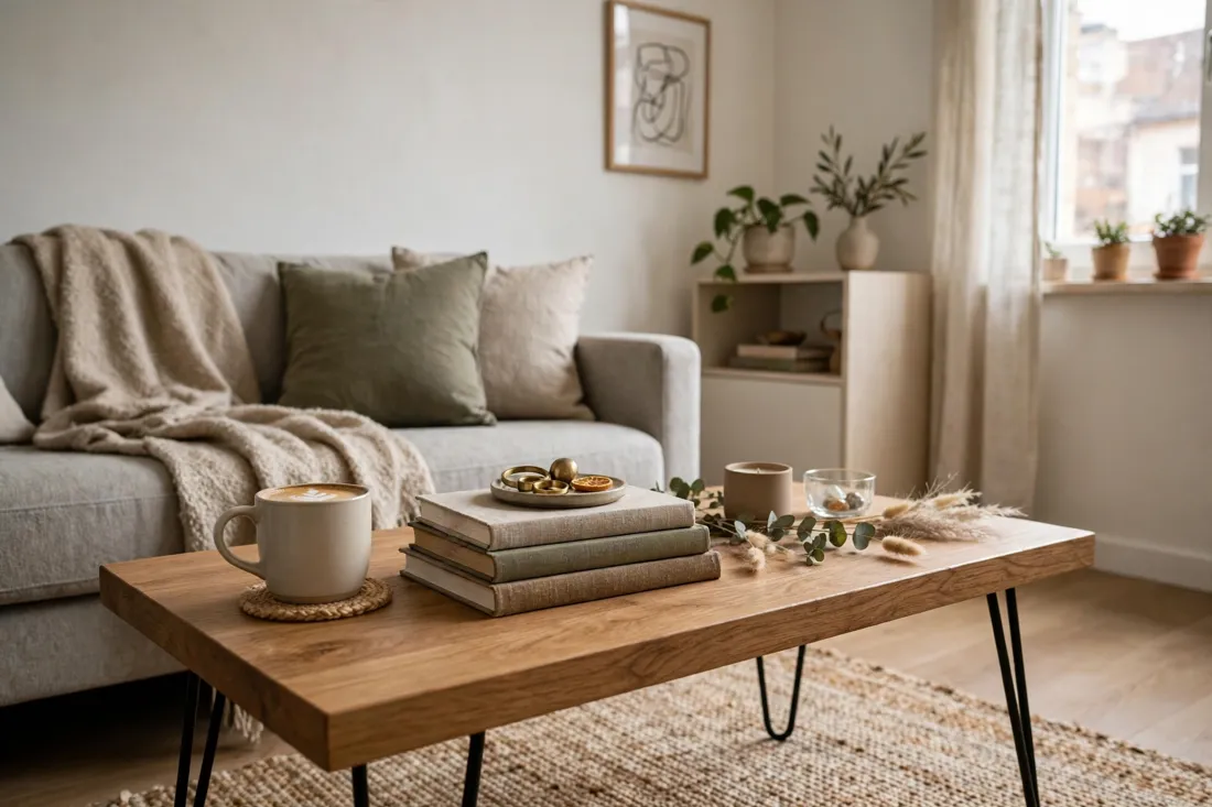 Small apartment coffee table styling