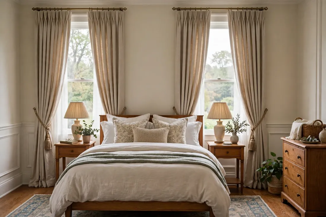 Bedroom curtain panels