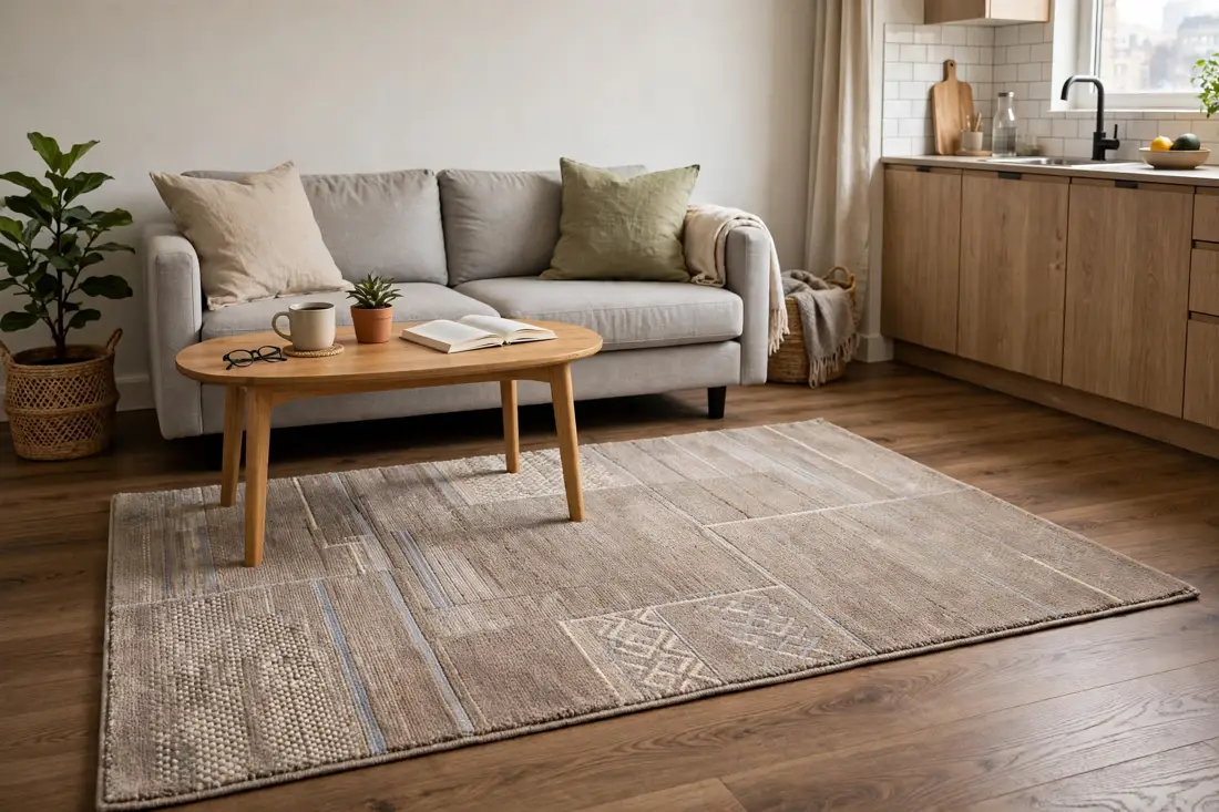 Studio apartment easy-clean rug