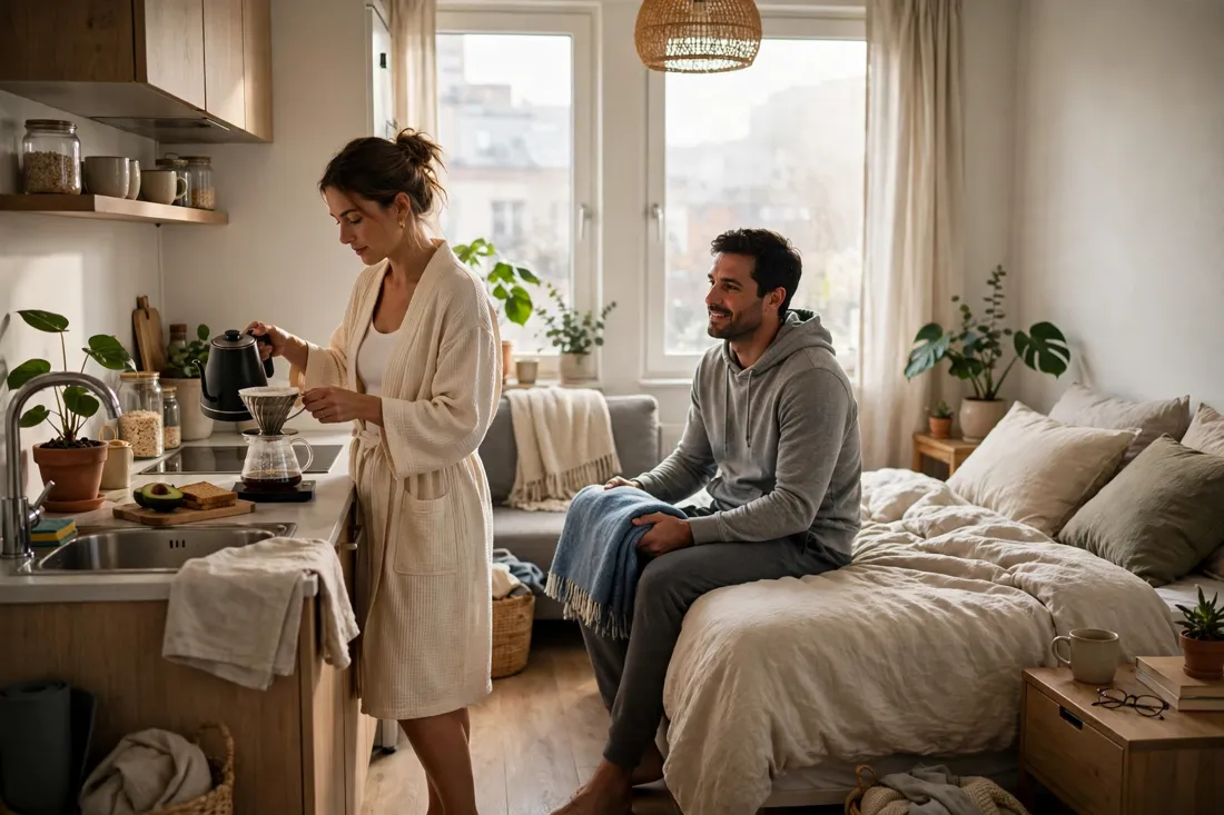 Couple's morning routine