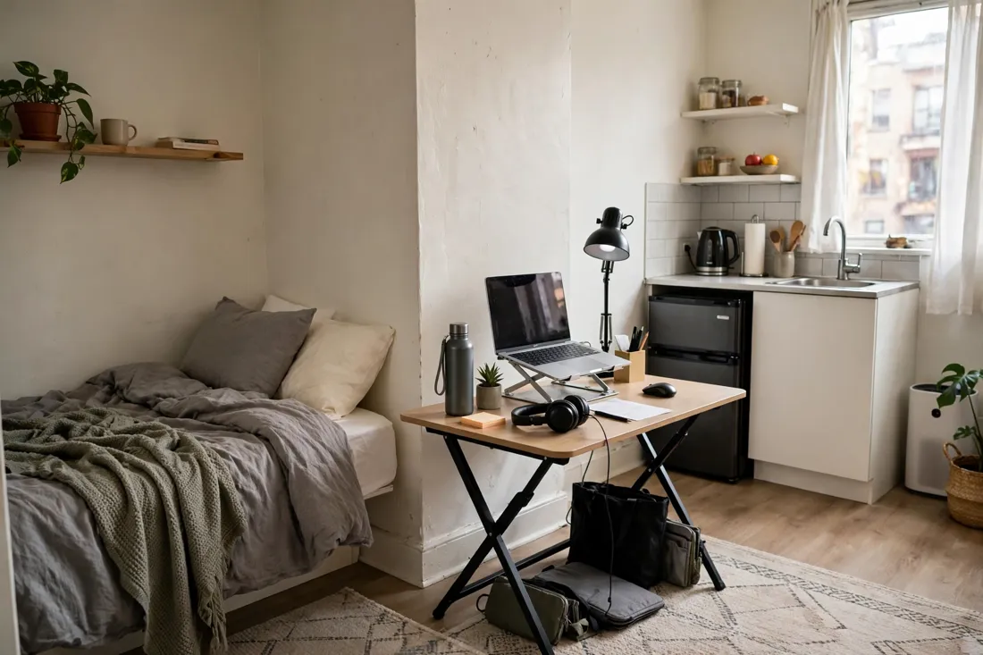 Portable desk setup