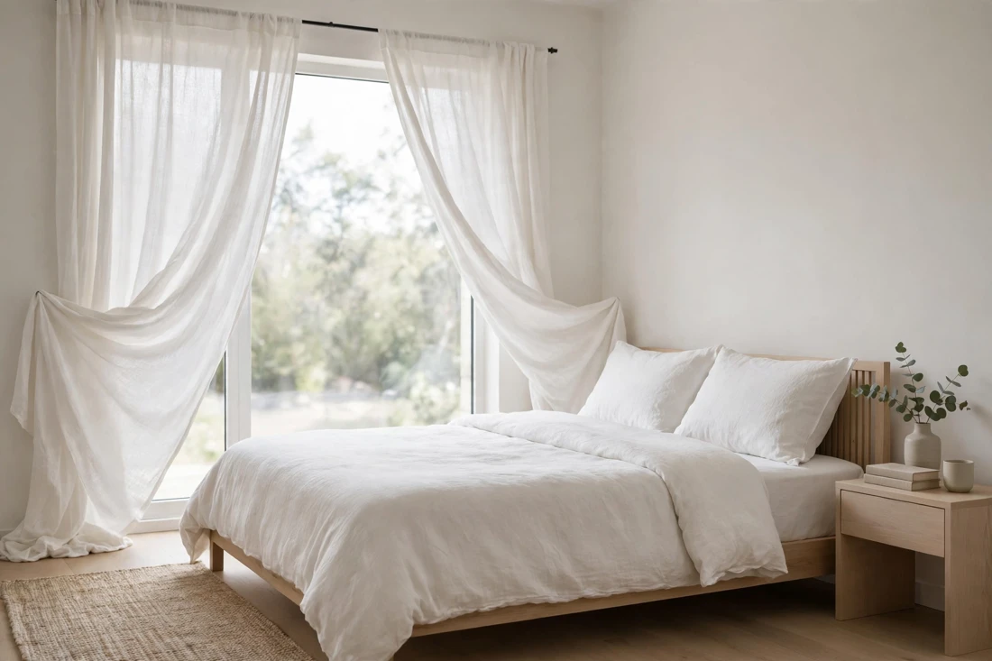 Soft white drapes