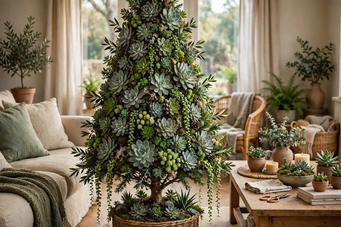 Unique tree with succulents