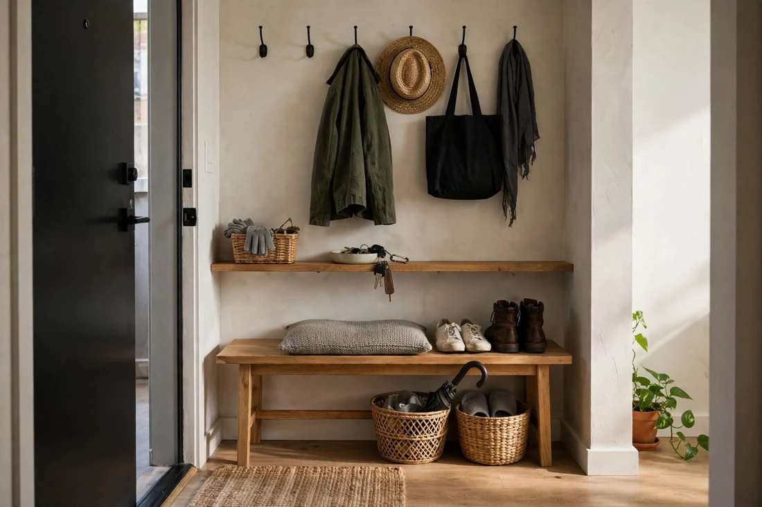 Studio apartment entry drop zone tip