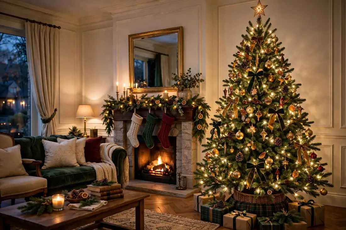 Classic evening tree with warm glow