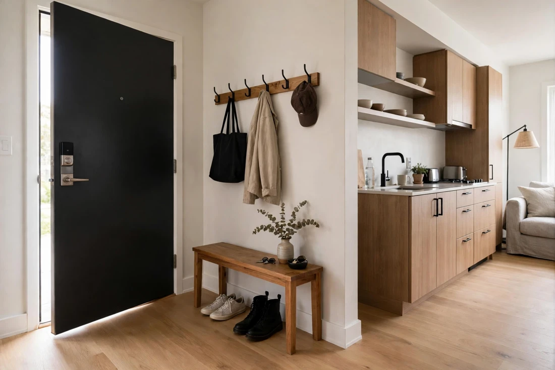 Studio apartment forgetting entry rug mistake