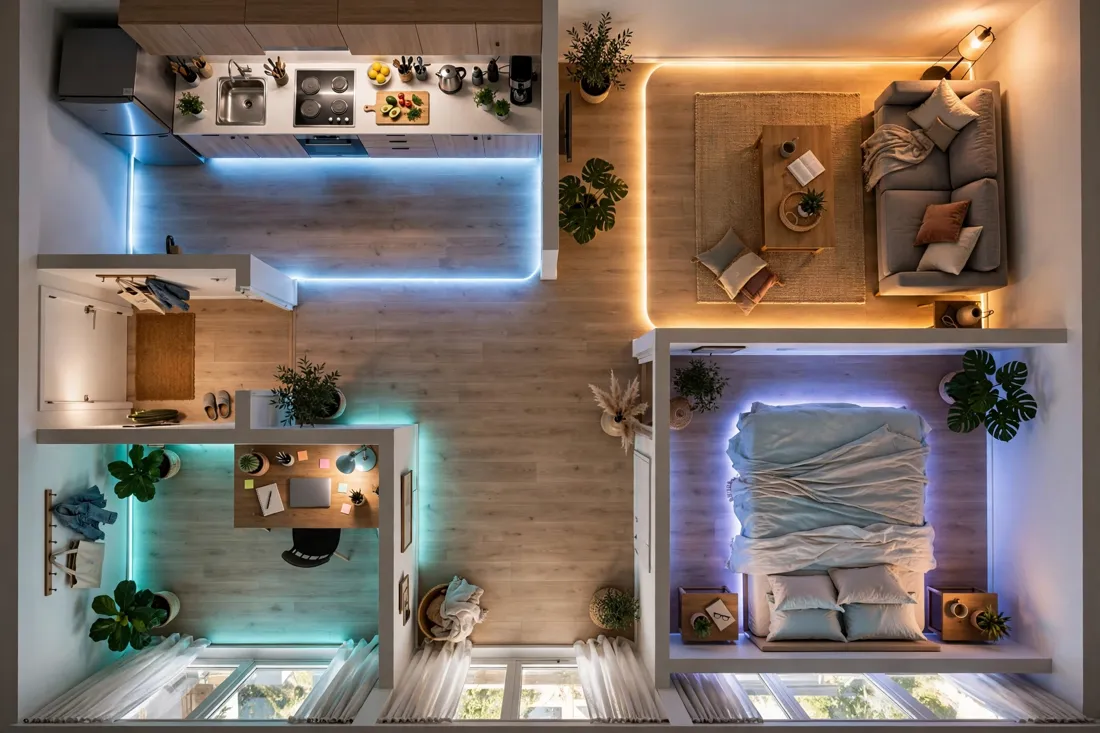 Lighting zone floor plan