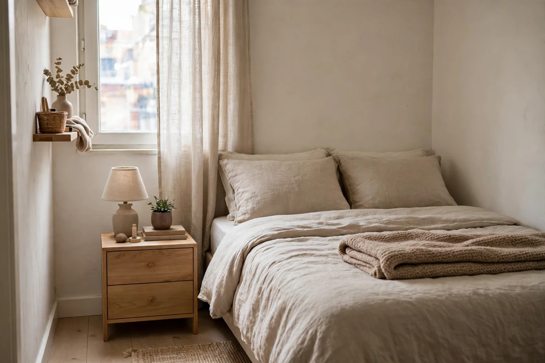 Small apartment compact nightstand