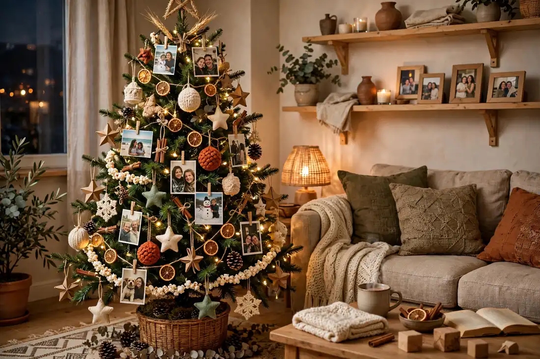 Apartment tree with personal ornaments
