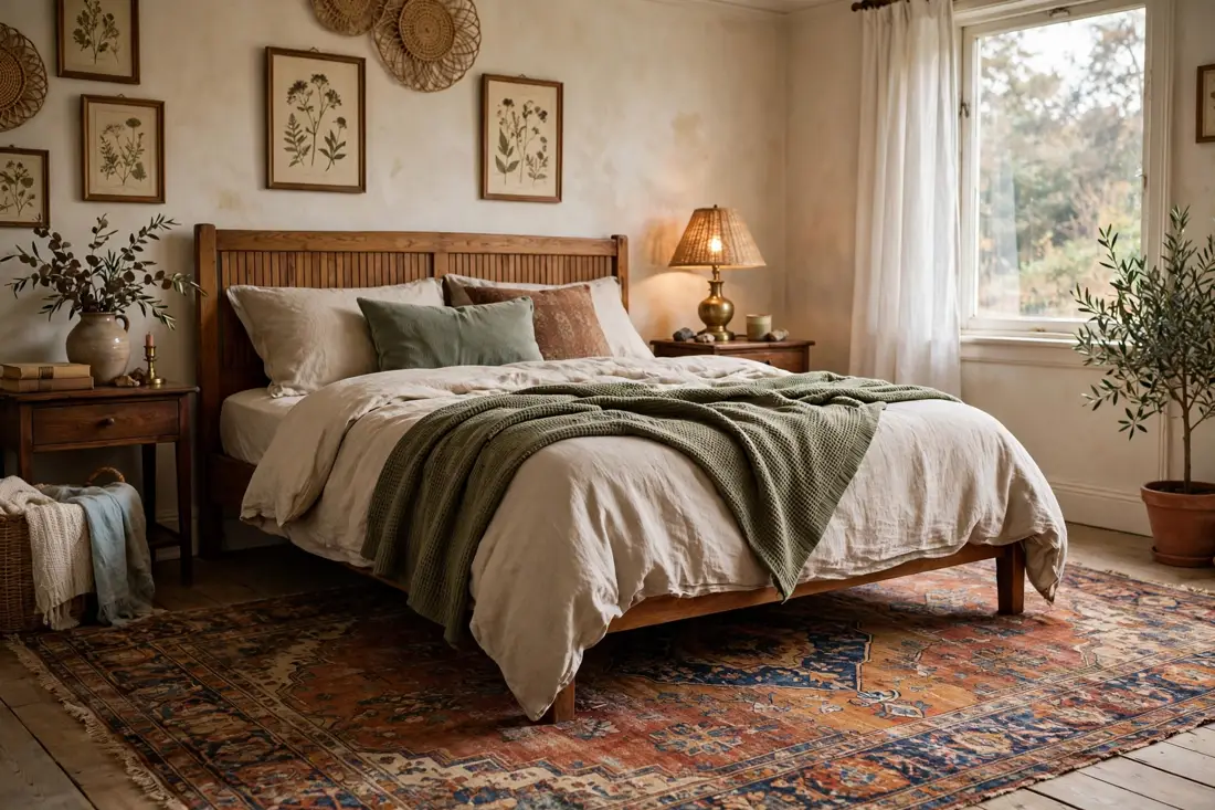 Vintage bedroom rug
