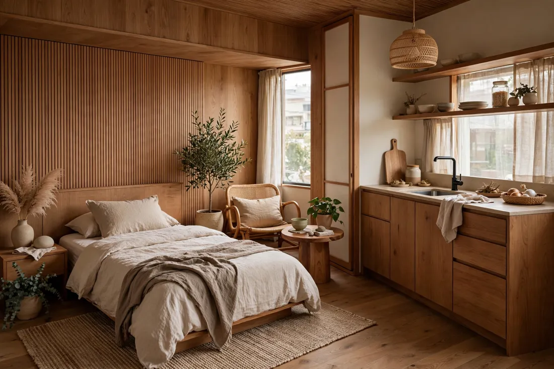 Warm wood tones