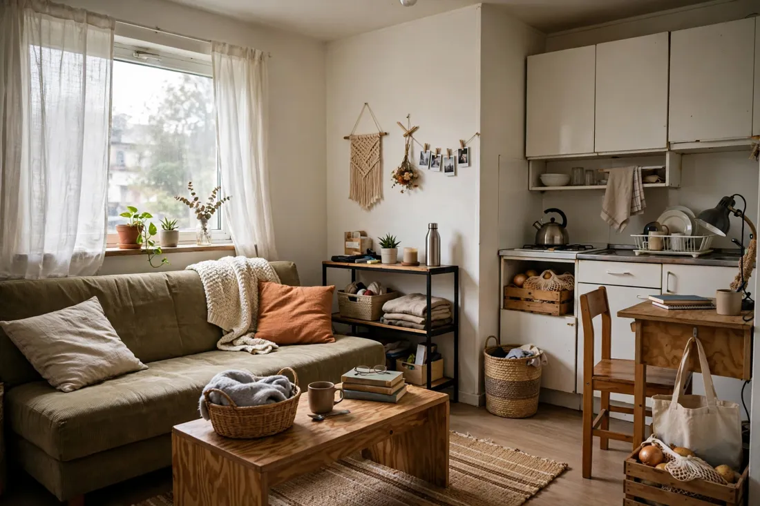 Studio apartment budget personal touches