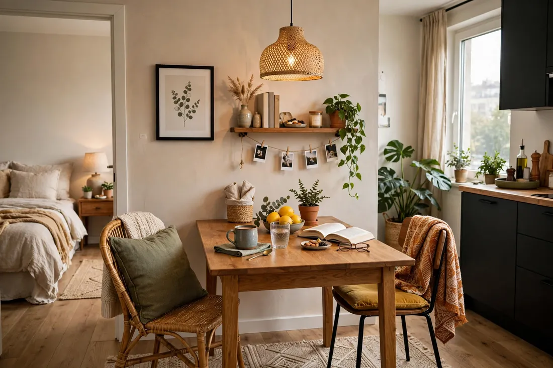 One bedroom apartment dining personal touches