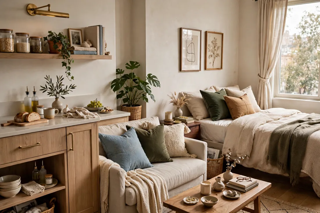 Studio apartment elegant personal touches