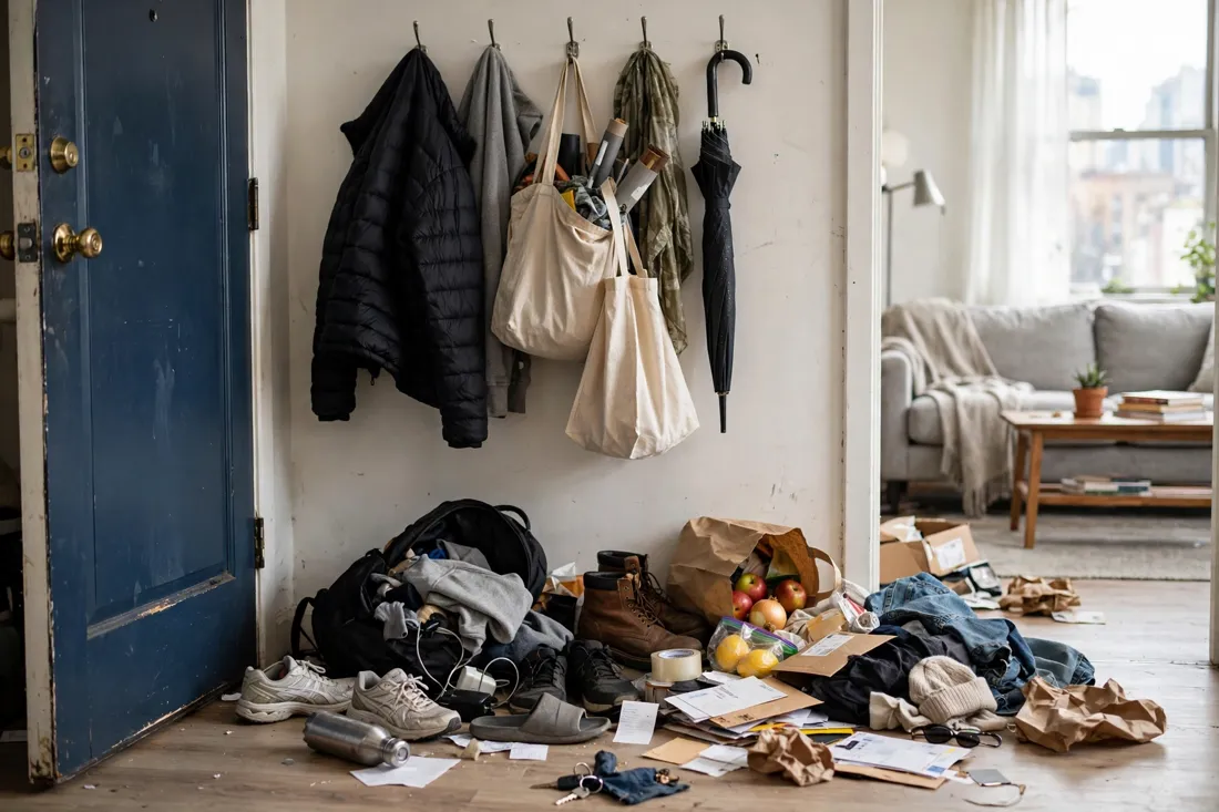 Studio apartment forgetting entry storage mistake
