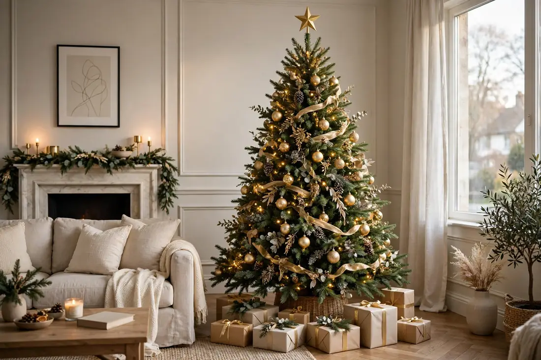 Elegant tree with gold star