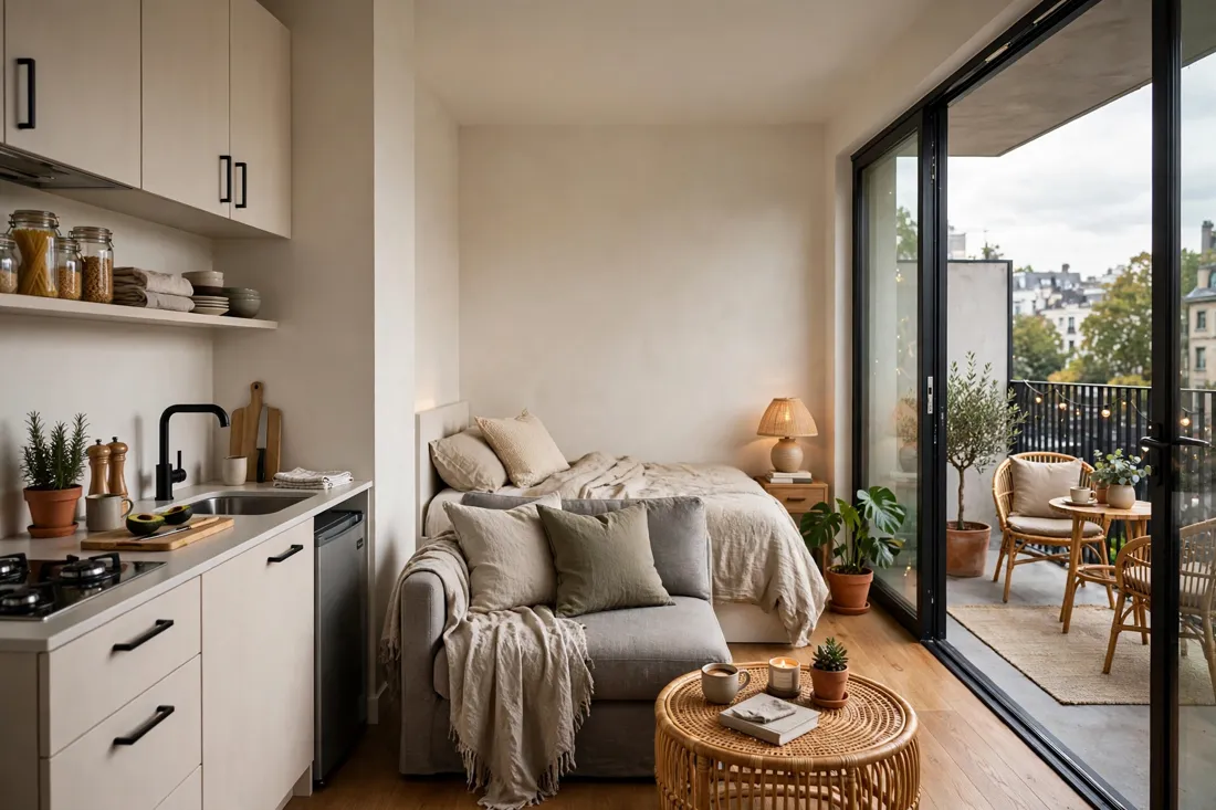 Balcony-connected layout