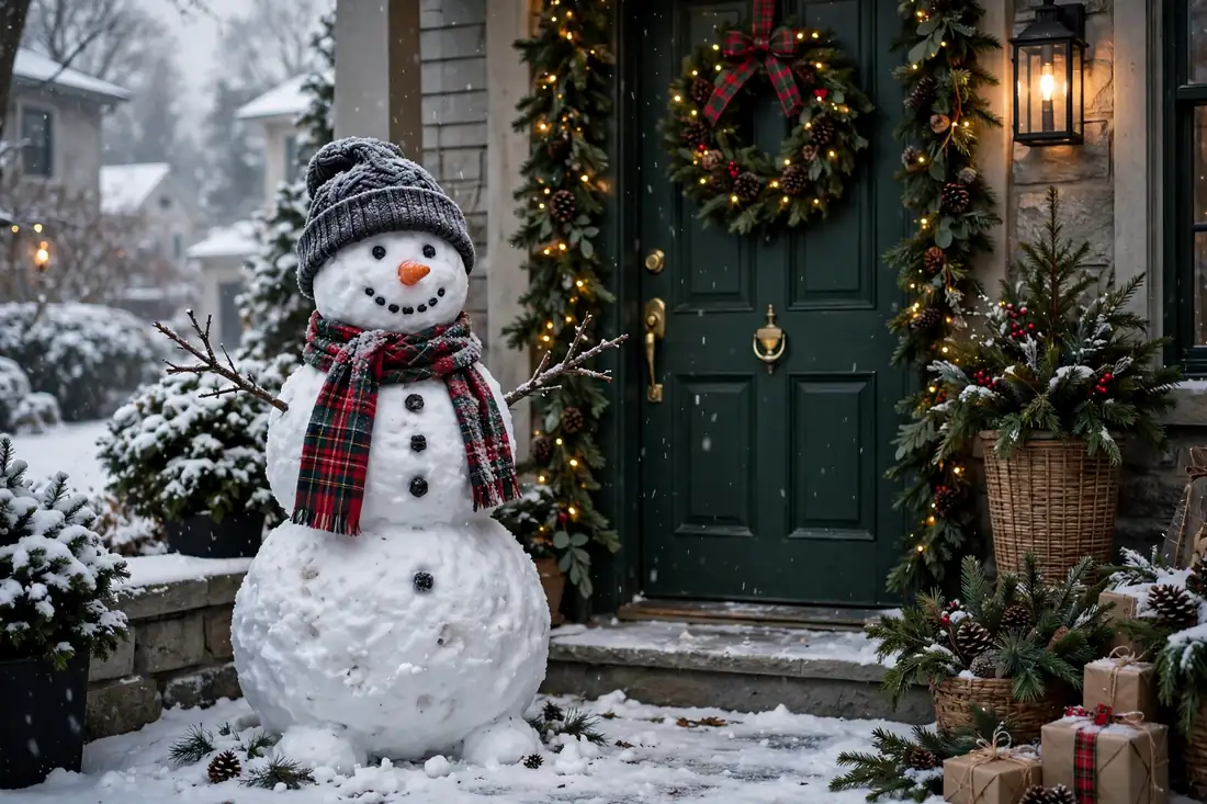 Entryway snowman figure